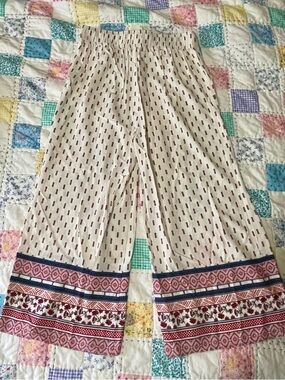 Altar'd State cream fabric with maroon embroidered pattern  medium